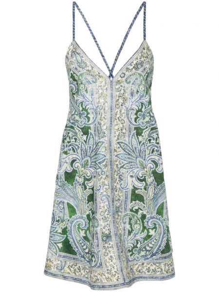 Rochie cu bretele de in Zimmermann verde