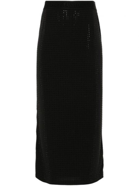 Φούστα τζιν με πετραδάκια Versace Jeans Couture μαύρο