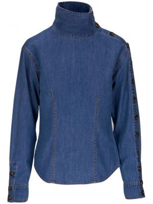 Asymetrická rifľová košeľa Veronica Beard modrá