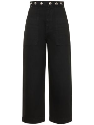 Bavlnené džínsy s cvočkami Khaite čierna