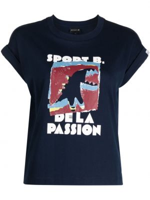 T-shirt di cotone con stampa Sport B. By Agnès B. nero