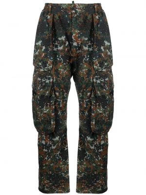 Pantaloni cargo cu imagine cu model camuflaj Dsquared2 verde