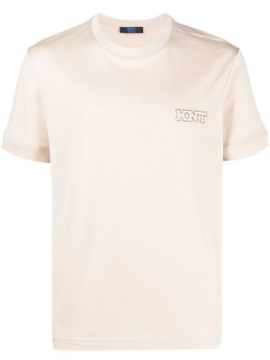 T-shirt ricamato Kiton beige