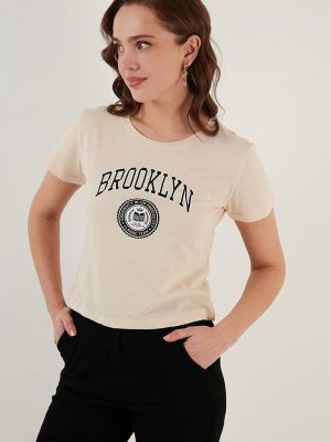 Приталенная футболка с круглым вырезом Lela серая