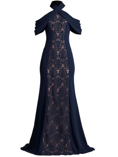 Abendkleid mit stickerei Tadashi Shoji blau