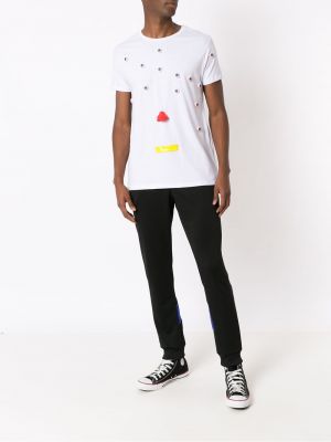 T-shirt en coton avec applique Amir Slama blanc