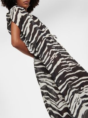 Kokvilnas maksi kleita ar apdruku ar zebras rakstu Stella Mccartney