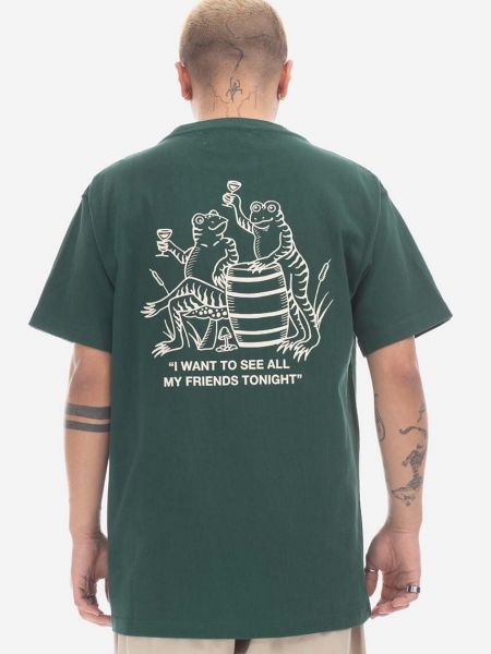 Bavlněné tričko s potiskem Taikan zelené