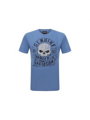 Хлопковая футболка Harley Davidson, голубая