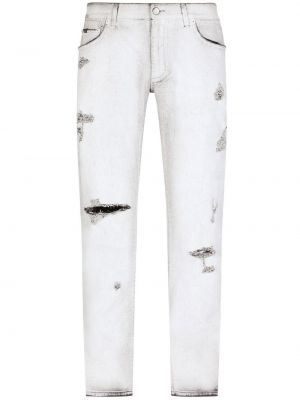 Nødlidende stretch jeans Dolce & Gabbana hvit