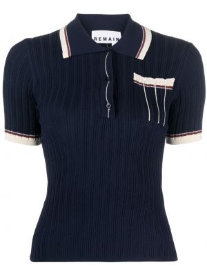 Polo en tricot avec manches courtes Remain bleu