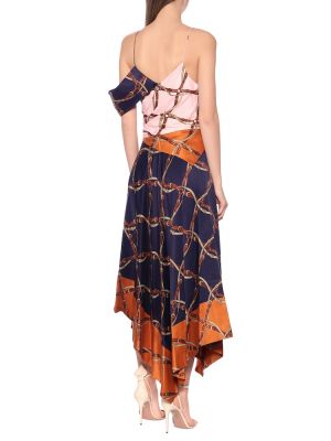 Saténové dlouhé šaty s potiskem Simkhai