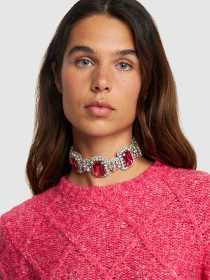 Ogrlica s kristali Moschino rdeča