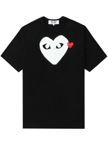 Bombažna majica z vzorcem srca Comme Des Garçons Play