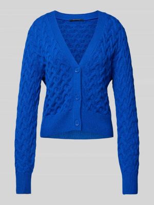 Dzianinowa kurtka z wiskozy w jednolitym kolorze Comma niebieska