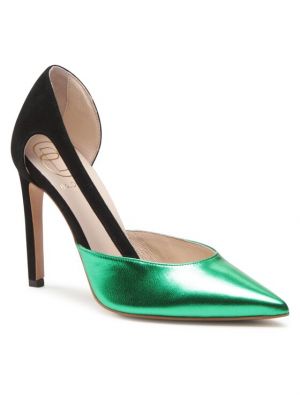 Полуотворени обувки с ток Baldowski зелено