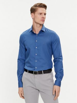 Риза slim Calvin Klein синьо