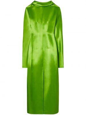Saténové koktejlkové šaty Tory Burch zelená