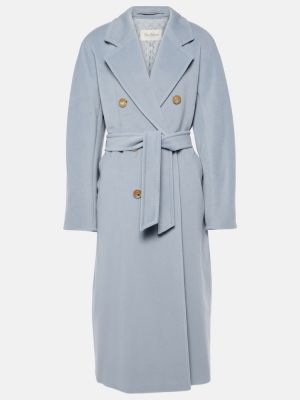 Kašmírový vlnený kabát Max Mara modrá