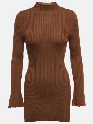 Вълнен пуловер от мерино вълна Wolford кафяво