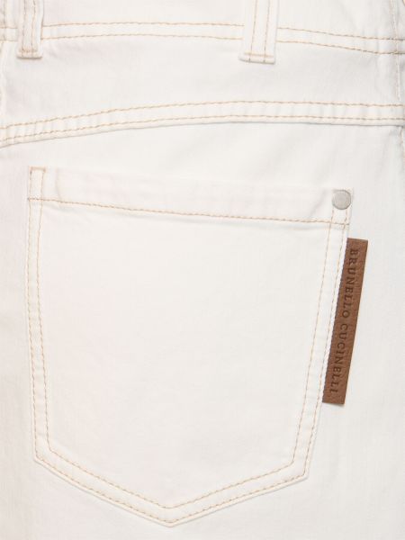Jupe longue en coton Brunello Cucinelli blanc