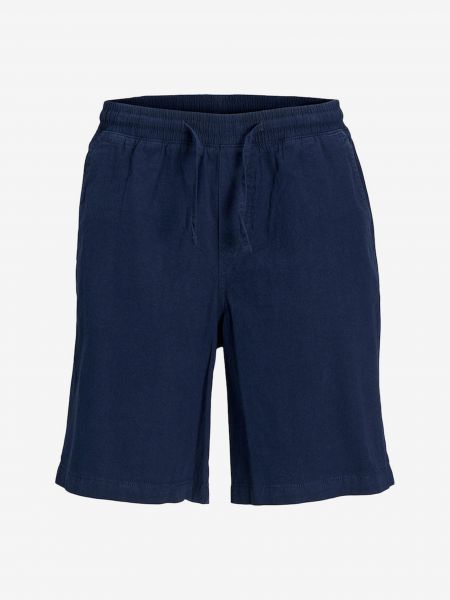 Lanene kratke hlače Jack & Jones modra