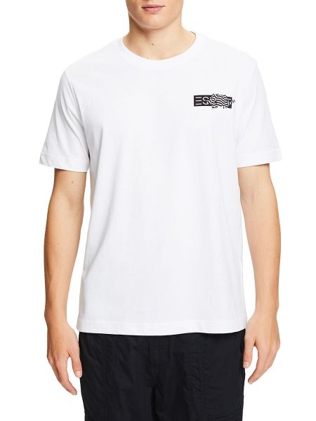 Camiseta con estampado Esprit blanco