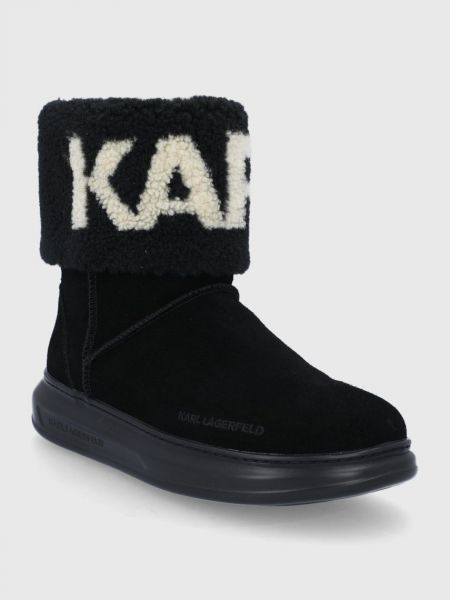 Śniegowce zamszowe Karl Lagerfeld czarne