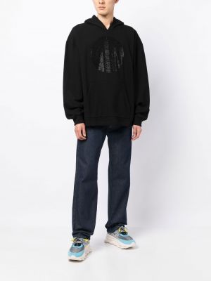 Raštuotas džemperis su gobtuvu Versace juoda