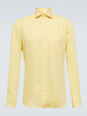 Lněná košile Thom Sweeney žlutá