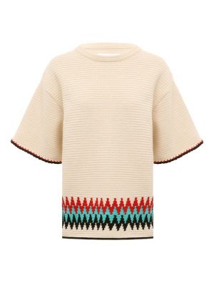 Хлопковый пуловер Jil Sander бежевый