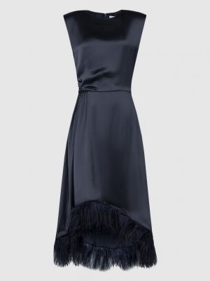 Сукня міді з пір'ям Yves Salomon синя