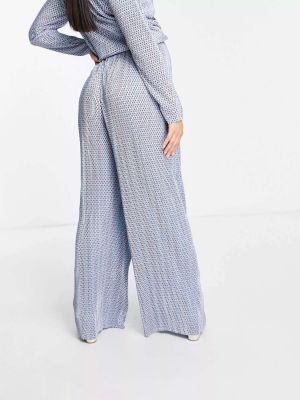 Гламурные широкие плиссированные брюки цвета для беременных Glamorous синего