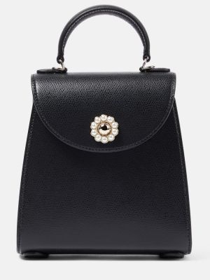 Kožená nákupná taška Simone Rocha čierna