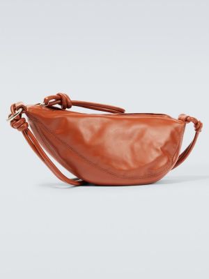 Кожени чанта през рамо Dries Van Noten оранжево