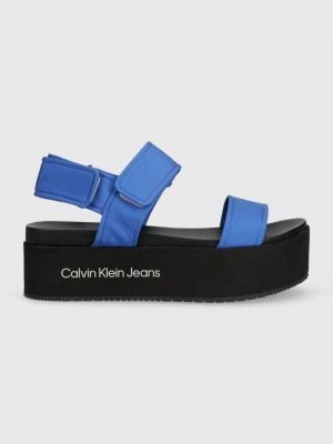Сандали на платформе Calvin Klein Jeans синьо