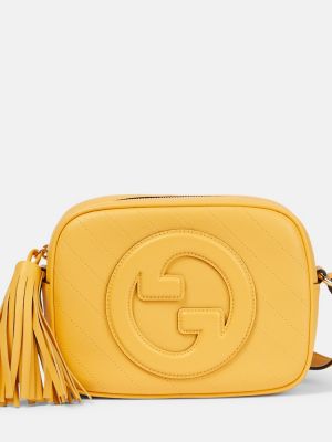 Bolsa de hombro de cuero Gucci amarillo