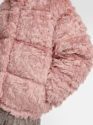 Páperová bunda s kožušinou Acne Studios ružová