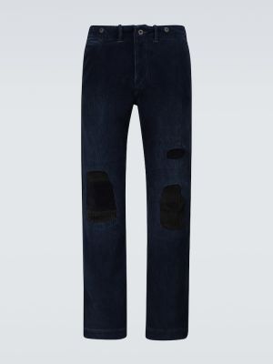 Chino панталони от рипсено кадифе с протрити краища Rrl синьо