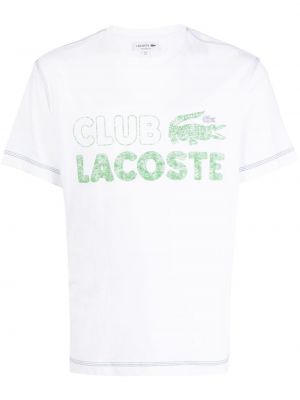 T-shirt i bomull med mönster Lacoste vit