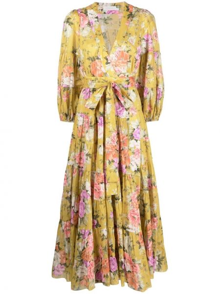 Trykt floral dress Zimmermann gul