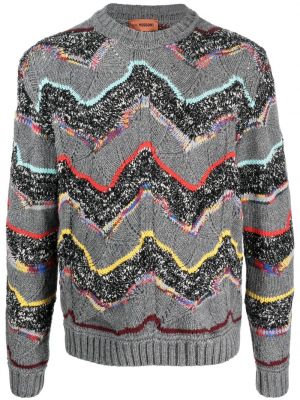 Pull en laine à imprimé Missoni gris