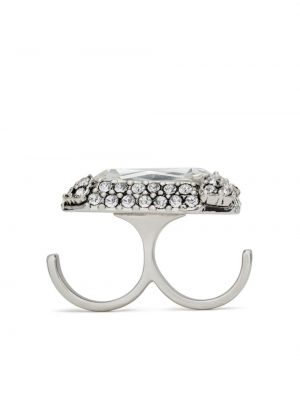 Žiedas su kristalais Saint Laurent sidabrinė