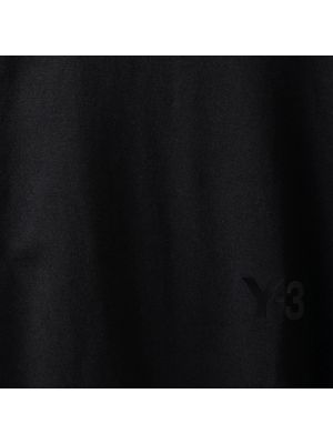 Camisa de algodón de cuello redondo Y-3 negro