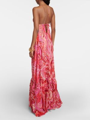 Jedwabna sukienka długa z wzorem paisley Etro