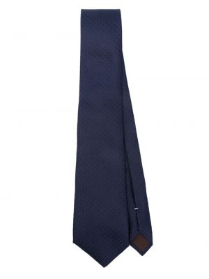 Μεταξωτή γραβάτα ζακάρ Canali μπλε