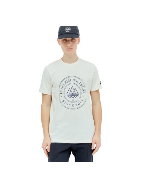 Koszulka z nadrukiem z dżerseju Adidas Originals beżowa