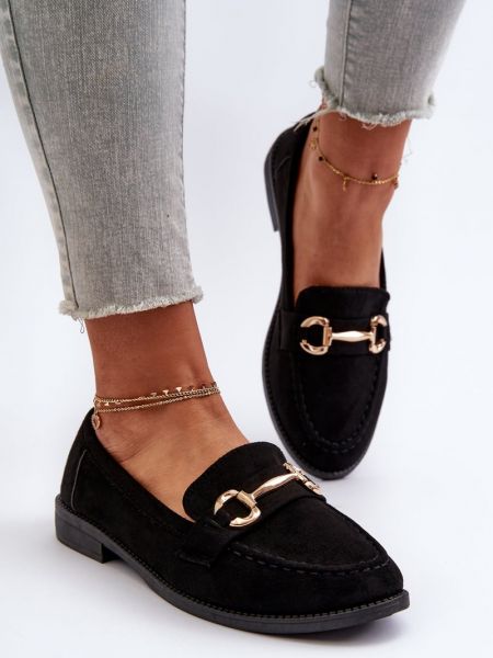 Pantofi loafer cu toc fără toc cu toc plat Kesi negru