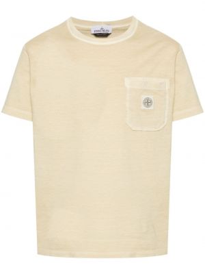 T-shirt en coton avec applique Stone Island beige