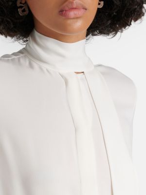 Svilena bluza s mašnom Valentino bijela